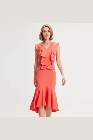 Smart & Joy Jersey -jurk met brede ruches