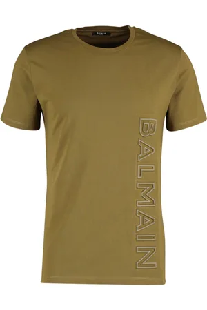 Balmain Merk reliëflogo kakigroen T-shirt