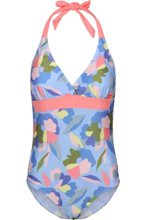 Regatta Dames/Dames Flavia II Abstract Gebloemd Eendelig Zwempak (Blauw/Groen/Roze)