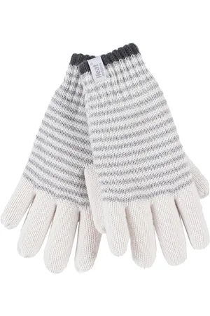 Heat Holders Gestreepte dameshandschoenen voor de winter - Cream (Oslo)