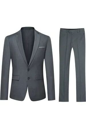 Allthemen Heren 2-delig slim fit pak met twee knopen