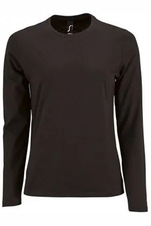 Sols Dames/dames Keizerlijk T-Shirt met lange mouwen (Diep )