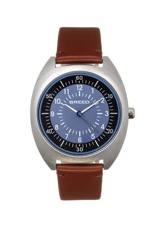 Breed Victor horloge met leren band