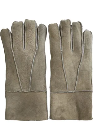 Infinity Unisex Stone Sheepskin Suede Handschoenen met Oprolbare/Omlaag Manchet