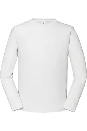 Fruit Of The Loom Heren Iconic Premium Effen T-shirt met lange mouwen