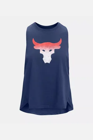Under Armour Project Rock Bull Dames Marineblauwe Tank Top