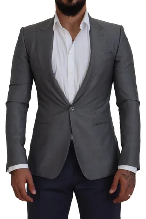 Dolce & Gabbana Wollen zijden slim fit jas