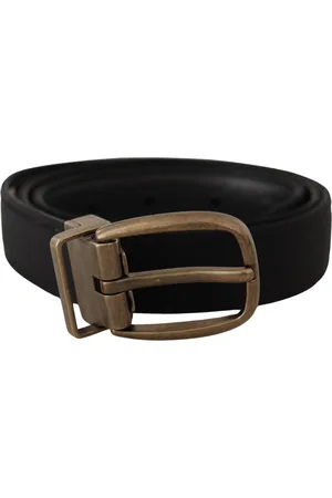 Dolce & Gabbana Grosgrain Lederen Bronzen Metalen Riem