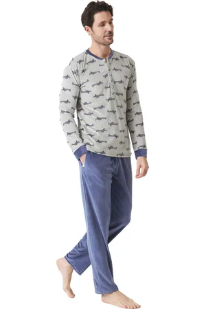 J And J Brothers Herenpyjama met lange mouwen JJBDP5300