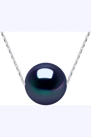 Diadema Ketting Black Pearl Zoetwater Ronde 11-12 mm Chain Convict White Gold 18k