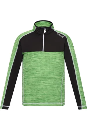 Regatta Kinderen/Kinderen Hewley Recycled Half Zip Fleece Top (Jasmijngroen/Zwart)