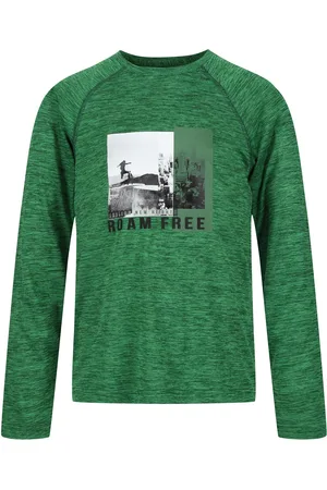 Regatta Burnlee Roam Free Graphic Print Marl T-Shirt voor kinderen/Kinderen (Veld )