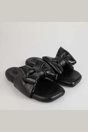 OFF-WHITE Off White Nappa Extra Gevulde Damesslippers in Zwart-Wit