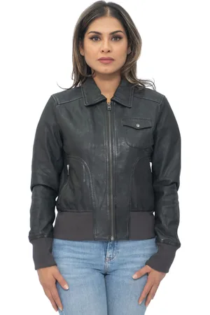 Infinity Dames leren MA-1 Varsity jack-Ann Arbor