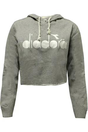 Diadora Korte Grijze Hoodie voor Vrouwen