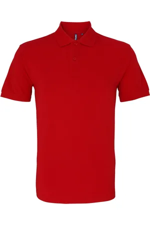 Asquith Heren Poloshirt met korte mouwen (Kersenrood)