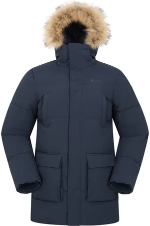Mountain Warehouse Waterafstotende gewatteerde parka voor heren (Marine)