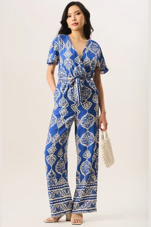 Gini London Jumpsuit met engelmouwen en wikkellook
