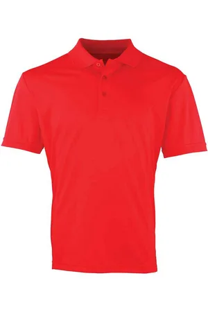 Premier Heren Coolchecker Pique Poloshirt (Aardbeienrood)
