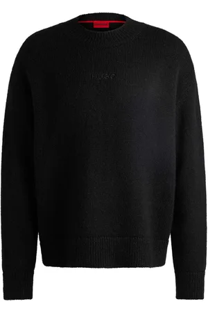 HUGO BOSS Heren Seese Logo Detail Oversized Sweater in