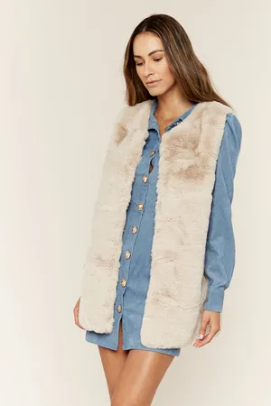 Gini London Geen snit mouwloos gilet van imitatiebont
