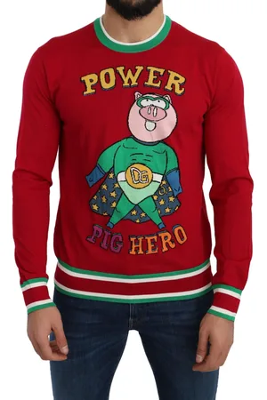 Dolce & Gabbana Multicolor Motive Italiaanse wol zijden trui