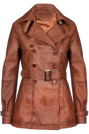 Infinity Halflange lederen trenchcoat voor dames - Oakham
