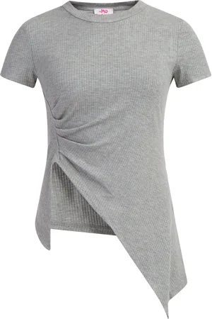 myMo Jerseyshirt van geribd breisel Dames melange