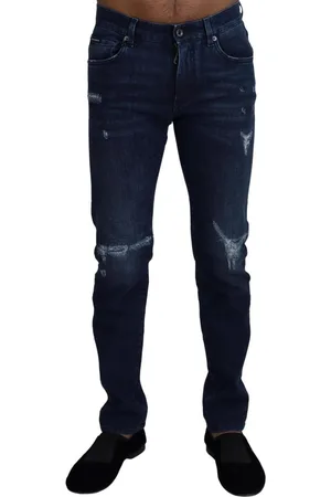 Dolce & Gabbana Katoenen Skinny Gescheurde Denim Jeans