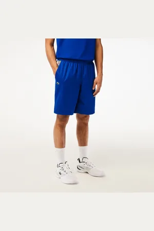 Lacoste Heren Tennis geruite colourblock short in koningsblauw
