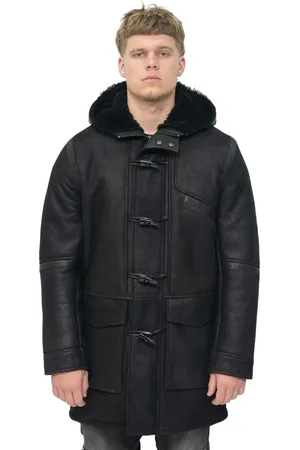 Infinity Winterjas voor heren van schapenvachtleer met capuchon-Montpellier