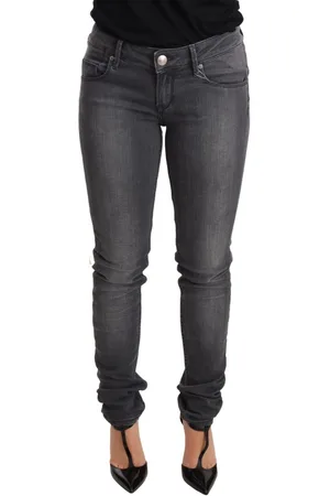 ACHT Gewassen Katoenen Slim Fit Denim Broek Met Lage Taille