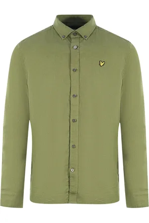 Lyle & Scott Slim Fit Green Long Sleeved Oxford Shirt