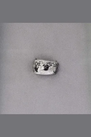 OFF-WHITE Accessoires Off White Zwemmen Logo Ring in Zwart