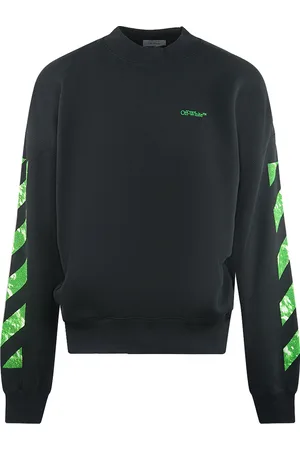 OFF-WHITE Moon Tab Design Oversized Fit Black Sweatshirt