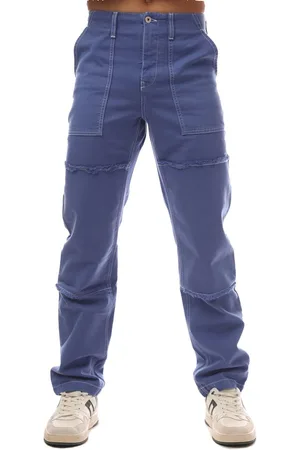 MARCELO BURLON Rechte herenbroek Tempera Cross in Blauw-Wit