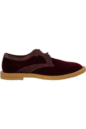 Dolce & Gabbana Bordeaux Exotische Leren Veterschoenen