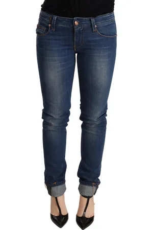 ACHT Gewassen Skinny Denim Jeans Met Lage Taille