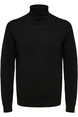 SELECTED Fijngebreide coltrui SLHBERG black