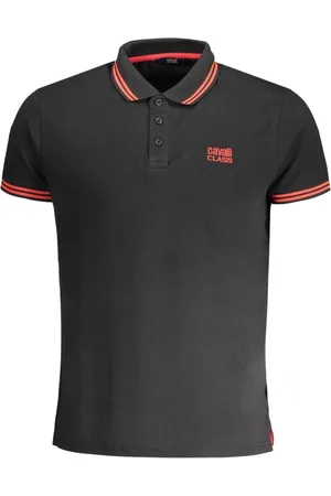 Roberto Cavalli Cavalli klasse getipte kraag rood logo poloshirt