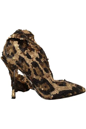 Dolce & Gabbana Luipaard Pailletten Kniehoge Laarzen