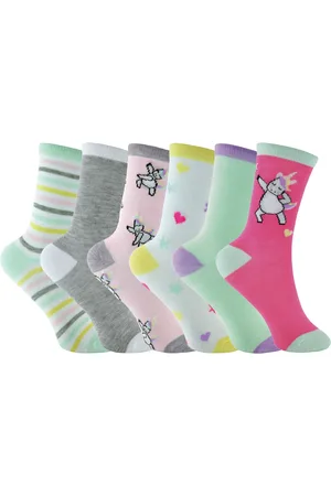 Sock Snob Set van 6 pastelkleurige eenhoornsokken voor meisjes