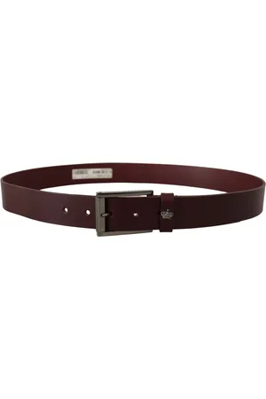 Dolce & Gabbana Lederen Zilveren Metalen Kroongesp Riem