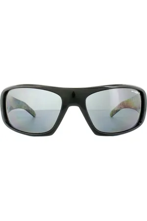 Arnette Zonnebril Hot Shot 4182 214981 Gepolijste Zwarte Grafische Afbeeldingen Binnen Grijs Gepolariseerd