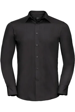 Russell Athletic Russell Collection Heren Poplin Getailleerd Overhemd met Lange Mouwen