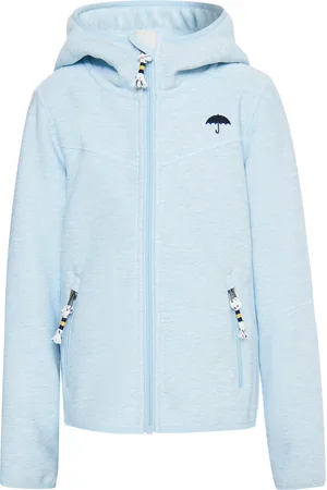 Schmuddelwedda Gebreide fleeceblouse met teddyvoering Meisjes IJsblauw gemêleerd
