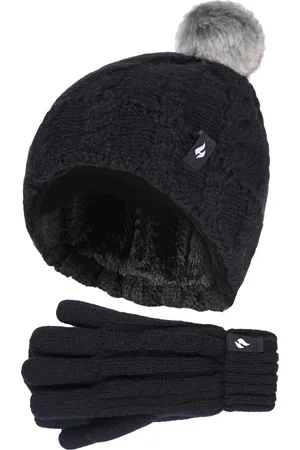 Heat Holders Meisjes Cable Bobble Muts En Handschoenen Set