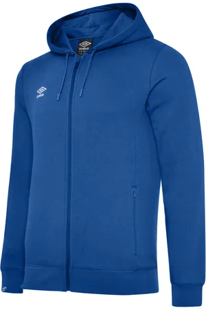 Umbro Childrens/Kids Club Vrijetijd Full Zip Drawstring Hoodie (Koningsblauw/Wit)