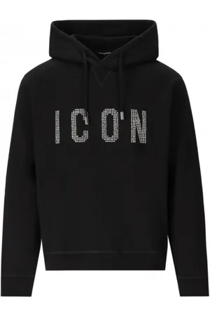 Dsquared2 Zwarte hoodie met logo met studs