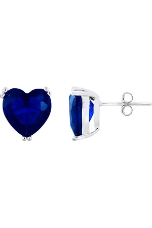 LOVA Hart oorbellen "saffier kleur" kristal en 925 - de blauwe woorden